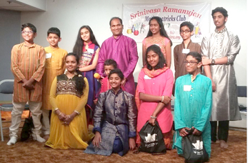 Kids participating in Medhavadhanam at the Hindu Temple of St. Louis