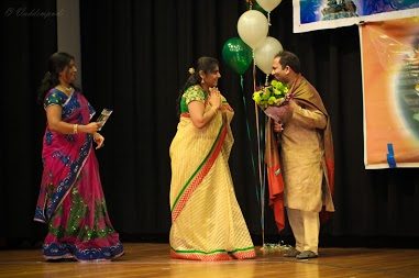 While receiving award for community services from North America Telugu Society on January 27th, 2013